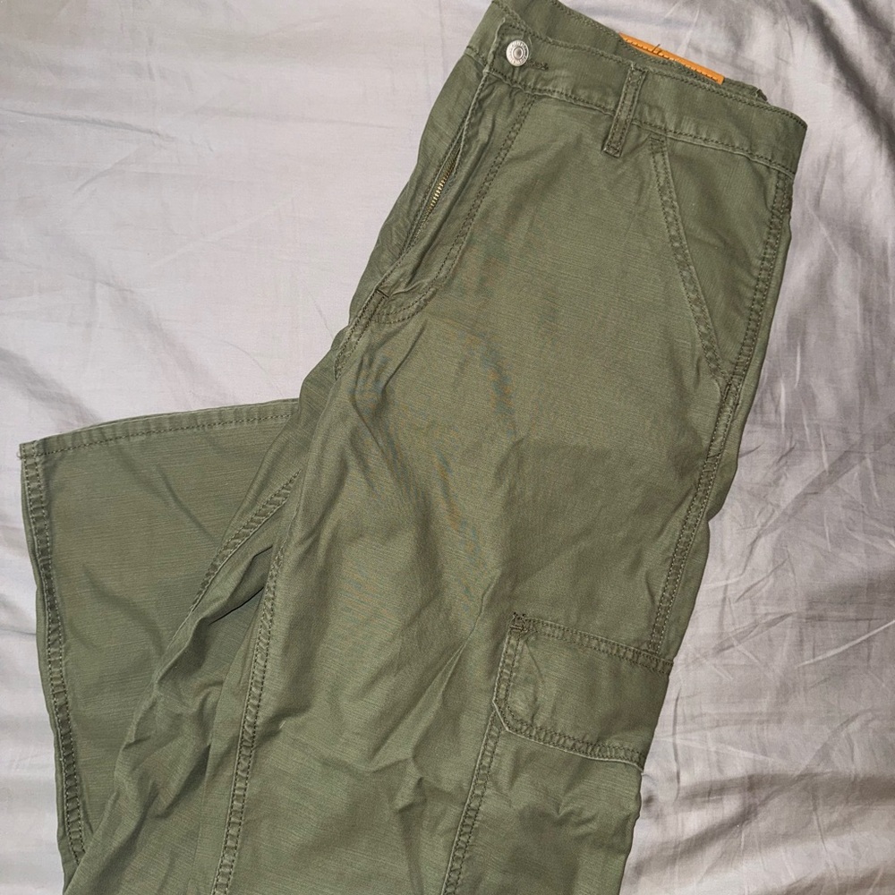 Levi's Green Cargo (568 Loose) Pants Relaxed Fit Cotton